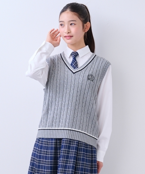 卒服】Vネックラインベスト（スーツベスト）｜pom ponette junior