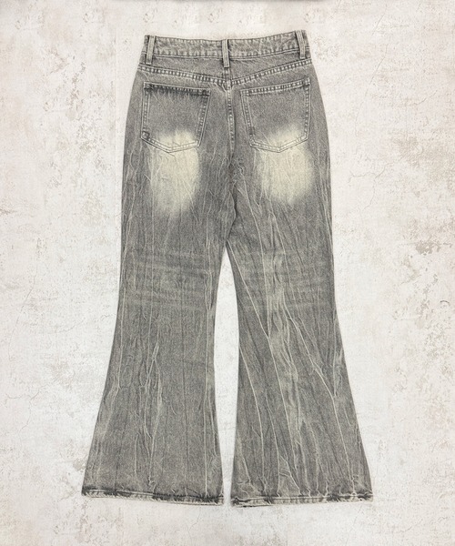 FOLLOWIN(フォロウィン)の「3color/Y2Kヴィンテージルーズフレアウォッシュデニム(デニムパンツ・レディース・グレー/ブラック/ブルー・LARGE/MEDIUM/SMALL)」の8枚目の写真