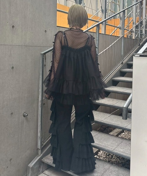 Candy Stripper（キャンディストリッパー）の「LACY ROSE DENIM パンツ（デニムパンツ・レディース・ブラック/ライトインディゴブルー/オフホワイト・FREE）」の15枚目の写真