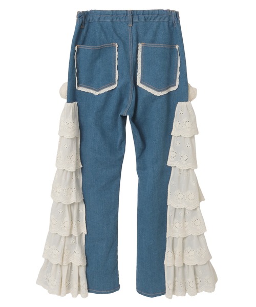 Candy Stripper（キャンディストリッパー）の「LACY ROSE DENIM パンツ（デニムパンツ・レディース・ブラック/ライトインディゴブルー/オフホワイト・FREE）」の20枚目の写真