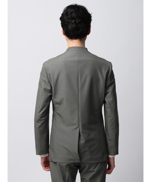 SUIT SQUARE（スーツスクエア）の「スマみえジャケット ノーカラー ウォッシャブル ストレッチ 防シワ CROSS MOVA（テーラードジャケット・メンズ・グレー系・LL/L/M/S）」の4枚目の写真