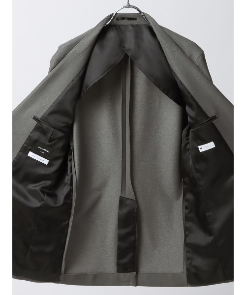 SUIT SQUARE（スーツスクエア）の「スマみえジャケット ノーカラー ウォッシャブル ストレッチ 防シワ CROSS MOVA（テーラードジャケット・メンズ・グレー系・LL/L/M/S）」の5枚目の写真