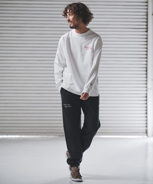 1minute 1second(ワンミニットワンセカンド)の「mlt5440-9oz USA cotton long sleeve cut&sewn with cursive embroidery ロングスリーブTシャツ(1M25F340)(Tシャツ/カットソー・メンズ・ホワイト/ホワイト×レッド/ブラック・S/M/L/XL)」の13枚目の写真