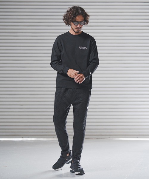 1minute 1second(ワンミニットワンセカンド)の「mlt5440-9oz USA cotton long sleeve cut&sewn with cursive embroidery ロングスリーブTシャツ(1M25F340)(Tシャツ/カットソー・メンズ・ホワイト/ホワイト×レッド/ブラック・S/M/L/XL)」の18枚目の写真