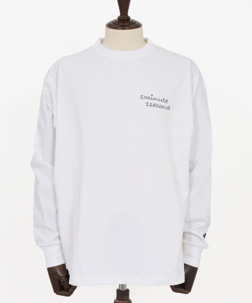1minute 1second(ワンミニットワンセカンド)の「mlt5440-9oz USA cotton long sleeve cut&sewn with cursive embroidery ロングスリーブTシャツ(1M25F340)(Tシャツ/カットソー・メンズ・ホワイト/ホワイト×レッド/ブラック・S/M/L/XL)」の19枚目の写真