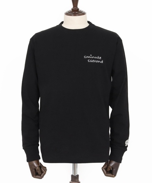 1minute 1second(ワンミニットワンセカンド)の「mlt5440-9oz USA cotton long sleeve cut&sewn with cursive embroidery ロングスリーブTシャツ(1M25F340)(Tシャツ/カットソー・メンズ・ホワイト/ホワイト×レッド/ブラック・S/M/L/XL)」の21枚目の写真