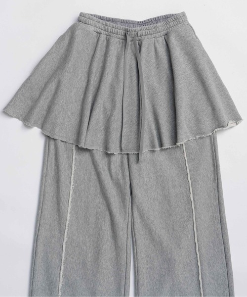 MAISON SPECIAL(メゾンスペシャル)の「Flared Skirt Layered Sweatpants / フレアスカートレイヤースウェットパンツ(スウェットパンツ・レディース・グレー/チャコールグレー/ホワイト・38/36)」の14枚目の写真