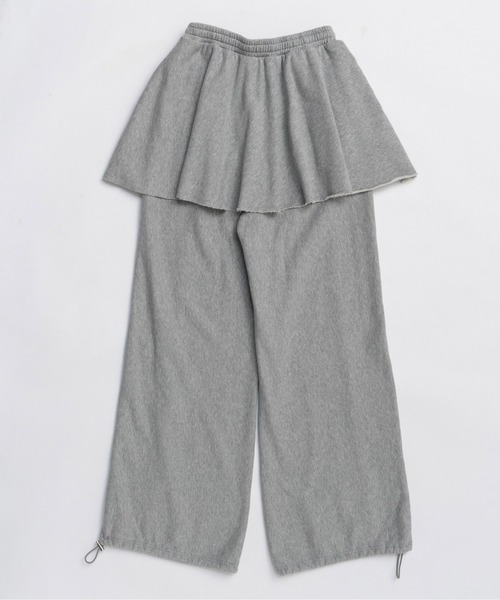 MAISON SPECIAL(メゾンスペシャル)の「Flared Skirt Layered Sweatpants / フレアスカートレイヤースウェットパンツ(スウェットパンツ・レディース・グレー/チャコールグレー/ホワイト・38/36)」の11枚目の写真