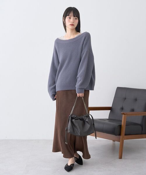 earth music&ecology（アースミュージックアンドエコロジー）の「【吸湿発熱/前後2WAY】あったかフェミニンインナー（2wayネック）（Tシャツ/カットソー・レディース・ライトグレー/ブラック/オフホワイト/ホワイト系その他2・S/M）」の15枚目の写真