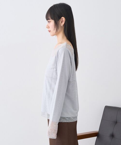 earth music&ecology（アースミュージックアンドエコロジー）の「【吸湿発熱/前後2WAY】あったかフェミニンインナー（2wayネック）（Tシャツ/カットソー・レディース・ライトグレー/ブラック/オフホワイト/ホワイト系その他2・S/M）」の8枚目の写真