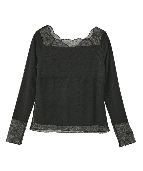 earth music&ecology（アースミュージックアンドエコロジー）の「【吸湿発熱/前後2WAY】あったかフェミニンインナー（2wayネック）（Tシャツ/カットソー・レディース・ライトグレー/ブラック/オフホワイト/ホワイト系その他2・S/M）」の13枚目の写真