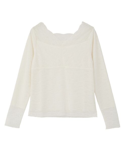 earth music&ecology（アースミュージックアンドエコロジー）の「【吸湿発熱/前後2WAY】あったかフェミニンインナー（2wayネック）（Tシャツ/カットソー・レディース・ライトグレー/ブラック/オフホワイト/ホワイト系その他2・S/M）」の8枚目の写真