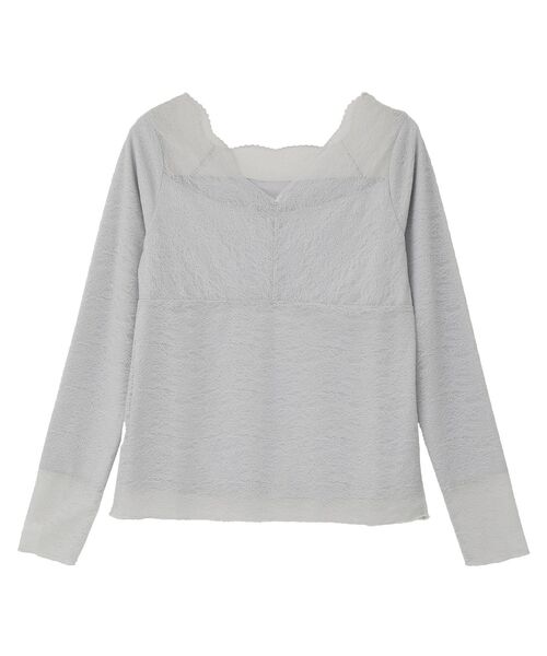 earth music&ecology（アースミュージックアンドエコロジー）の「【吸湿発熱/前後2WAY】あったかフェミニンインナー（2wayネック）（Tシャツ/カットソー・レディース・ライトグレー/ブラック/オフホワイト/ホワイト系その他2・S/M）」の9枚目の写真