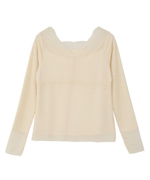 earth music&ecology（アースミュージックアンドエコロジー）の「【吸湿発熱/前後2WAY】あったかフェミニンインナー（2wayネック）（Tシャツ/カットソー・レディース・ライトグレー/ブラック/オフホワイト/ホワイト系その他2・S/M）」の11枚目の写真