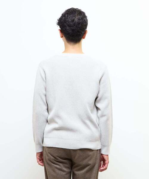 MEN'S MELROSE(メンズメルローズ)の「ラムウールライクプレーティングクルーネックニット(ニット/セーター・メンズ・グレー/アイボリー/レッド/ネイビー/ブラウン・2/3/4)」の17枚目の写真