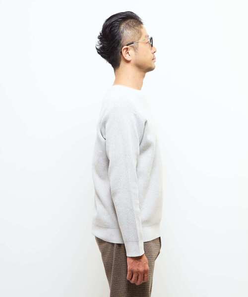 MEN'S MELROSE(メンズメルローズ)の「ラムウールライクプレーティングクルーネックニット(ニット/セーター・メンズ・グレー/アイボリー/レッド/ネイビー/ブラウン・2/3/4)」の8枚目の写真