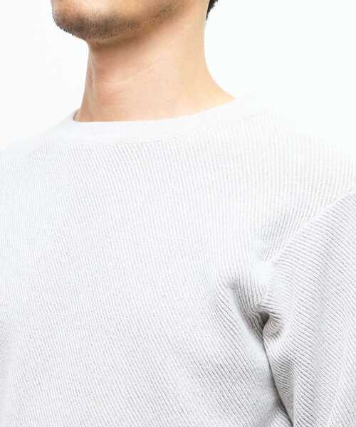 MEN'S MELROSE(メンズメルローズ)の「ラムウールライクプレーティングクルーネックニット(ニット/セーター・メンズ・グレー/アイボリー/レッド/ネイビー/ブラウン・2/3/4)」の9枚目の写真