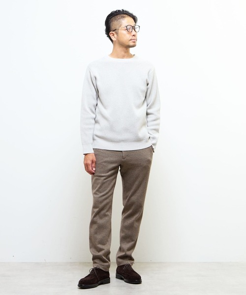MEN'S MELROSE(メンズメルローズ)の「ラムウールライクプレーティングクルーネックニット(ニット/セーター・メンズ・グレー/アイボリー/レッド/ネイビー/ブラウン・2/3/4)」の21枚目の写真