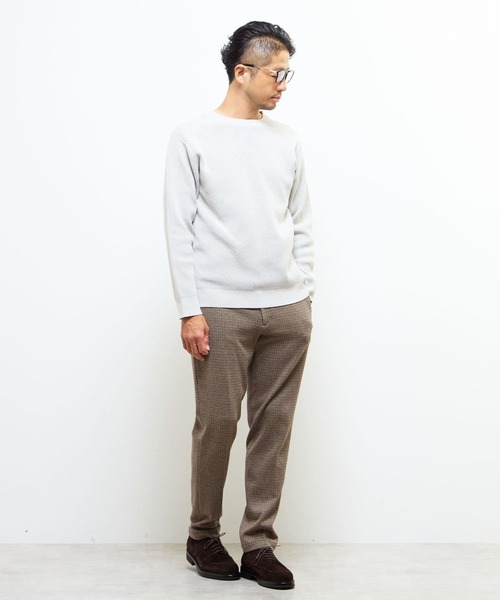 MEN'S MELROSE(メンズメルローズ)の「ラムウールライクプレーティングクルーネックニット(ニット/セーター・メンズ・グレー/アイボリー/レッド/ネイビー/ブラウン・2/3/4)」の22枚目の写真