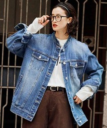 IEDIT（イディット）の「ＩＥＤＩＴ　バンドカラーこなれＧジャン〈ブルー〉（デニムジャケット）」