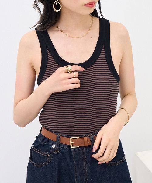 MILLER(ミラー)の「【Robert P. Miller】カップ付き リブUSタンク RM224-2040(タンクトップ・レディース・アイボリー/その他5/その他3/その他2/イエロー/ネイビー/レッド/ブラウン/グリーン/レッド系その他2/ブルー/その他4/その他6/ブラック/ライトグレー/マルチ・FREE)」の5枚目の写真