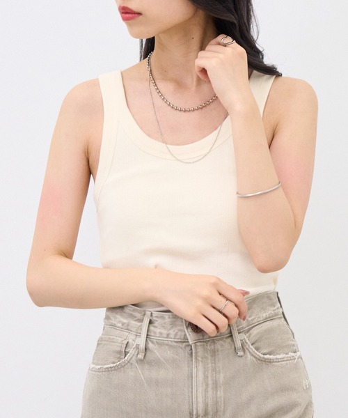MILLER(ミラー)の「【Robert P. Miller】カップ付き リブUSタンク RM224-2040(タンクトップ・レディース・アイボリー/その他5/その他3/その他2/イエロー/ネイビー/レッド/ブラウン/グリーン/レッド系その他2/ブルー/その他4/その他6/ブラック/ライトグレー/マルチ・FREE)」の2枚目の写真