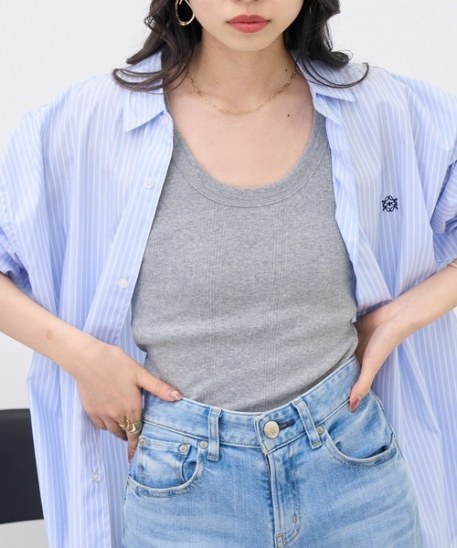 MILLER(ミラー)の「【Robert P. Miller】カップ付き リブUSタンク RM224-2040(タンクトップ・レディース・アイボリー/その他5/その他3/その他2/イエロー/ネイビー/レッド/ブラウン/グリーン/レッド系その他2/ブルー/その他4/その他6/ブラック/ライトグレー/マルチ・FREE)」の4枚目の写真