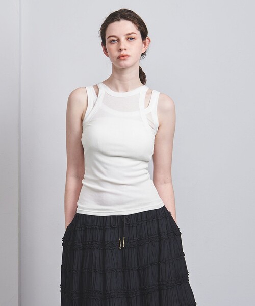 UNITED ARROWS（ユナイテッドアローズ）の「＜Pheeta＞Hedy シアー レイヤード タンクトップ WHT/013C-CU2（タンクトップ・レディース・ホワイト・FREE）」の2枚目の写真