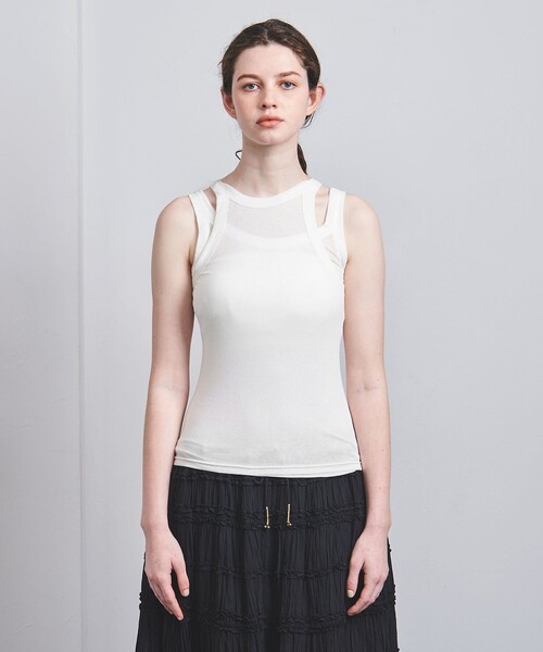 UNITED ARROWS（ユナイテッドアローズ）の「＜Pheeta＞Hedy シアー レイヤード タンクトップ WHT/013C-CU2（タンクトップ・レディース・ホワイト・FREE）」の5枚目の写真