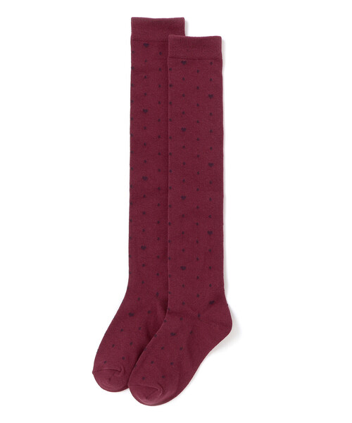 BeBe（ベベ）の「ハートドットニーハイソックス(15~24cm)（ソックス/靴下・キッズ・レッド系その他2/ブラック系その他・17.0cm/21.0cm/19.0cm/24.0cm）」の6枚目の写真