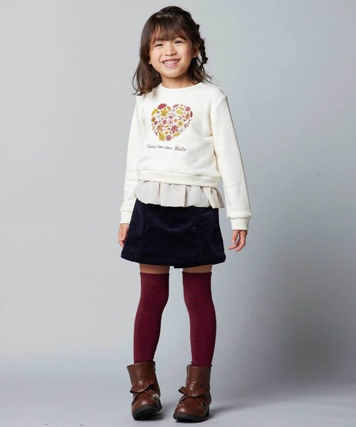 BeBe（ベベ）の「ハートドットニーハイソックス(15~24cm)（ソックス/靴下・キッズ・レッド系その他2/ブラック系その他・17.0cm/21.0cm/19.0cm/24.0cm）」の8枚目の写真