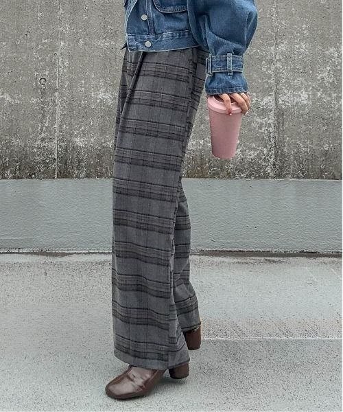 CURA CLOSET(キュラ クローゼット)の「【hada_meguuu select】チェック柄ワイドパンツ(その他パンツ・レディース・ブラウン/ブルーグレー/グレー・M/L)」の6枚目の写真