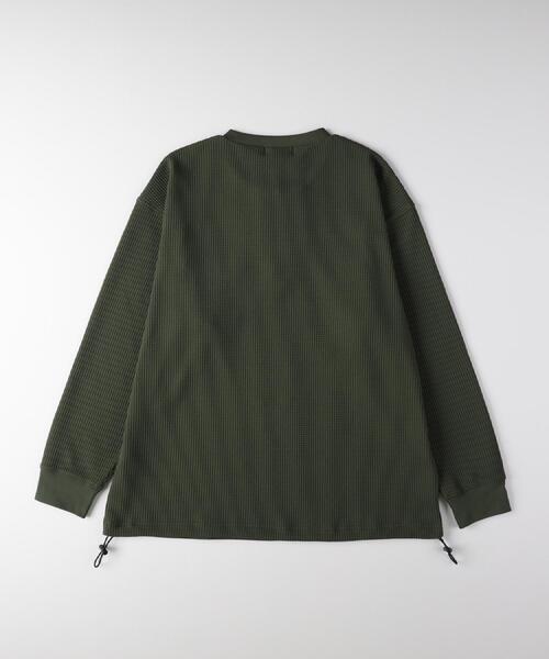 BACK NUMBER(バックナンバー)の「BACK NUMBER(バックナンバー)【メンズ】ドライタッチワッフルヘンリーロングスリーブTシャツ(Tシャツ/カットソー・メンズ・ネイビー/オリーブ/ブラック・XL/L/M)」の11枚目の写真