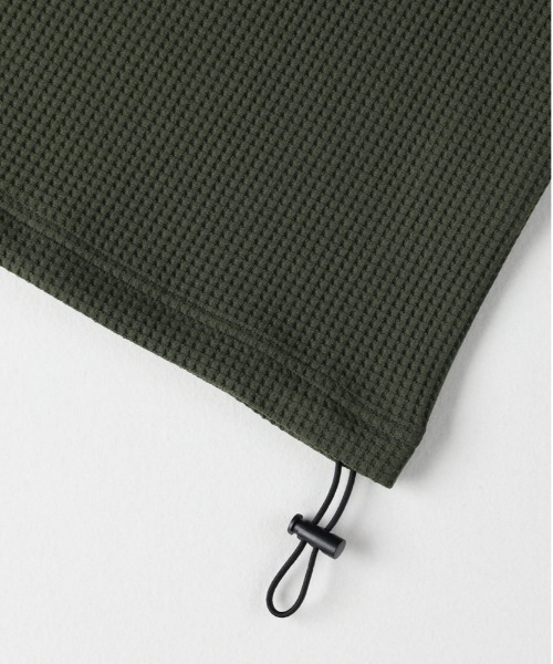 BACK NUMBER（バックナンバー）の「【BACK NUMBER】ドライタッチ ワッフル ヘンリー ロングスリーブTシャツ (ヘンリーネック/ワッフル/ドライタッチ/通気性/軽量/ロンT/長袖Tシャツ/ドローコード/リラックスシルエット/ビジネスカジュアル)（Tシャツ/カットソー・メンズ・ネイビー/オリーブ/ブラック・XL/L/M）」の8枚目の写真