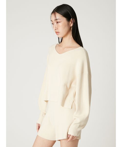 新品【FRAY I.D】ウォッシャブルカシミヤシルクニットショートパンツ FRAY I.D（フレイアイディー）の「ウォッシャブルカシミヤシルクボート