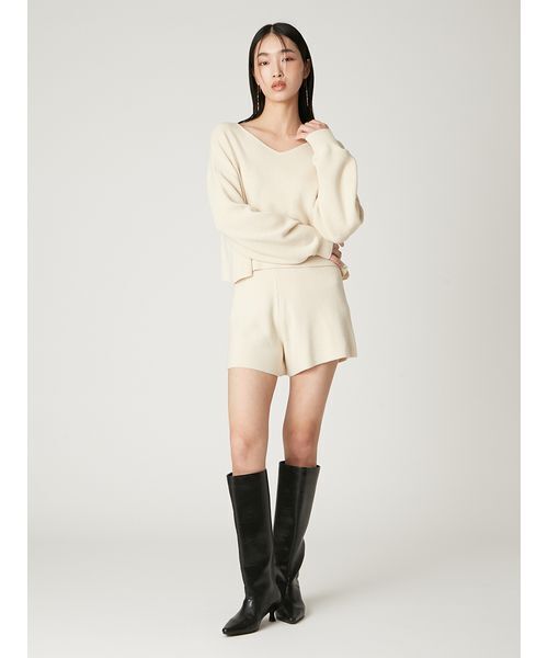 セール】ウォッシャブルカシミヤシルクボートネックニット