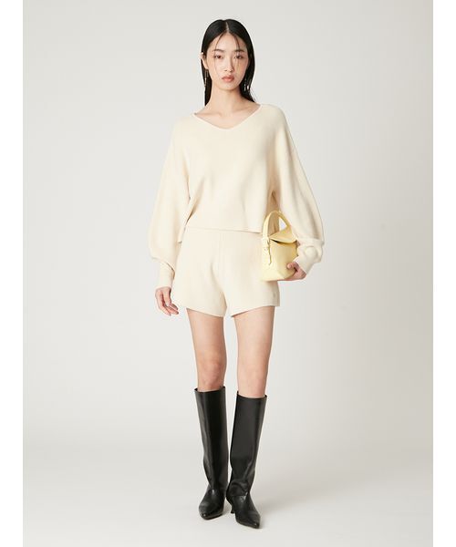 セール】ウォッシャブルカシミヤシルクボートネックニット