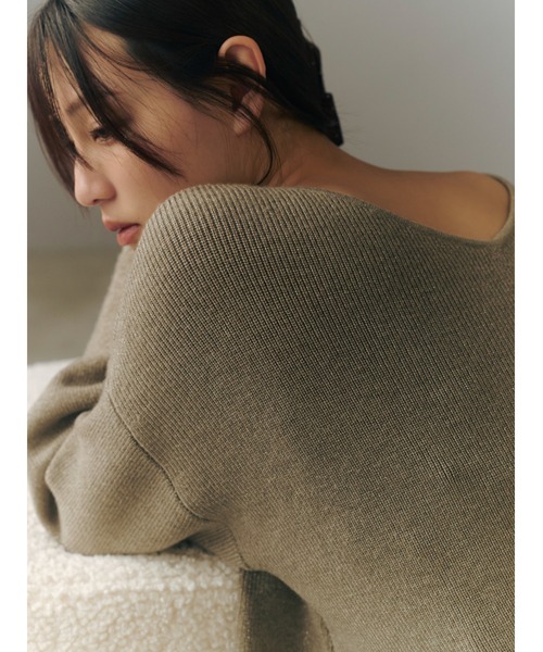 セール】ウォッシャブルカシミヤシルクボートネックニット