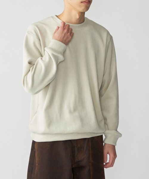 SHIPS(シップス)の「SHIPS: 〈手洗い可能〉ライト トリコット コーデュロイ クルーネック(スウェット・メンズ・ネイビー/グレー/ナチュラル・SMALL/MEDIUM/LARGE/X-LARGE)」の2枚目の写真