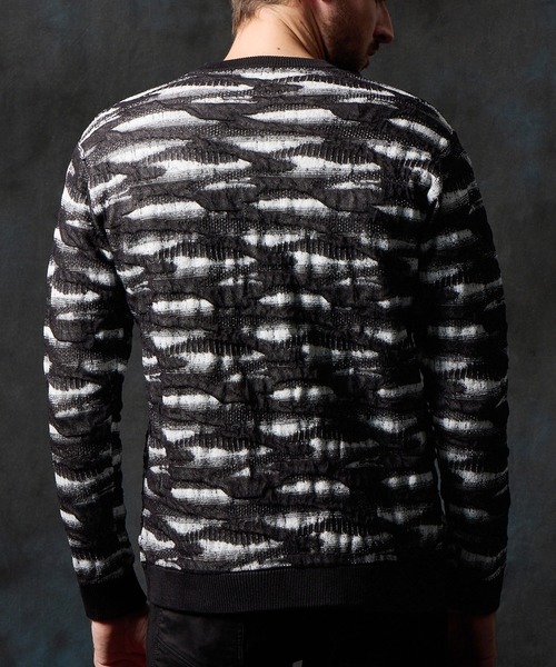 ハイダウェイ（HIDEAWAYS）/カモフラブリスタージャカードクルーネックニット カモフラブリスタージャカードクルーネックニット（ニット/セーター