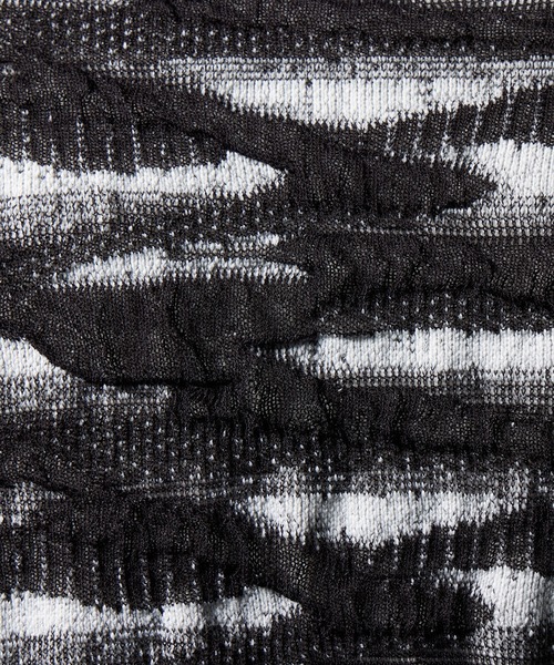 HIDEAWAYS NICOLE（ハイダウェイニコル）の「カモフラブリスタージャカードクルーネックニット（ニット/セーター・メンズ・ホワイト×ライトグレー/ブラック×グレー/ブラック×ホワイト・MEDIUM/LARGE/X-LARGE）」の4枚目の写真