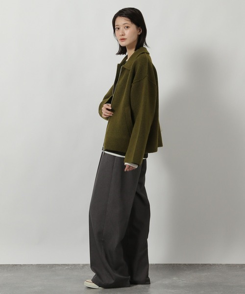 セール】襟付きZIPニットブルゾン / 588624（ブルゾン）｜LAKOLE