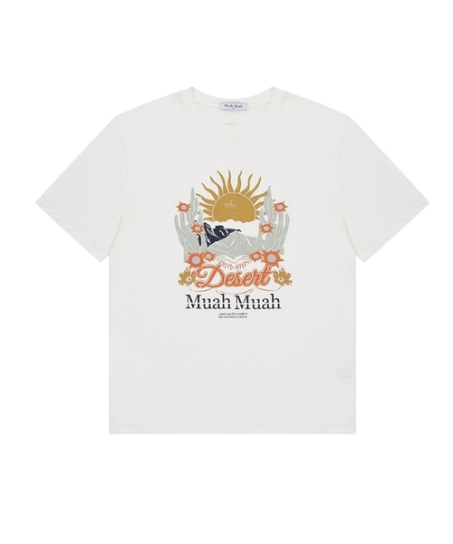 muahmuah（ムーアムーア）の「サンセットグラフィック半袖Tシャツ[3色]（Tシャツ/カットソー・レディース・ブラック/ホワイト/グレー・FREE）」の2枚目の写真