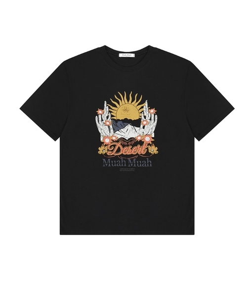 muahmuah（ムーアムーア）の「サンセットグラフィック半袖Tシャツ[3色]（Tシャツ/カットソー・レディース・ブラック/ホワイト/グレー・FREE）」の3枚目の写真