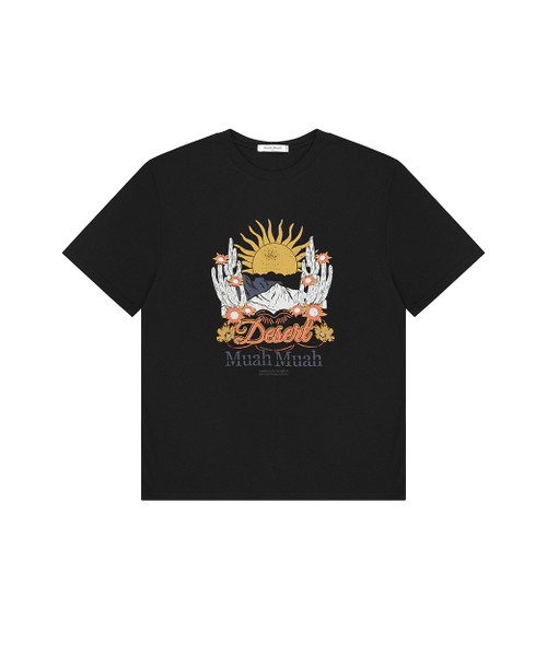 muahmuah（ムーアムーア）の「サンセットグラフィック半袖Tシャツ[3色]（Tシャツ/カットソー・レディース・ブラック/ホワイト/グレー・FREE）」の6枚目の写真