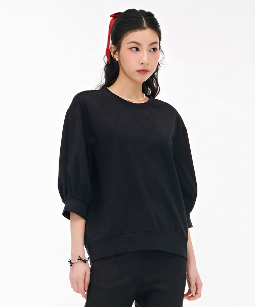 CHASECULT(チェイスカルト)の「レディース 袖変形 7部Tシャツ-ブラック(Tシャツ/カットソー・レディース・ブラック・85/90)」の2枚目の写真