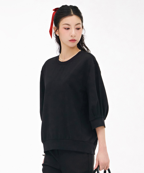 CHASECULT(チェイスカルト)の「レディース 袖変形 7部Tシャツ-ブラック(Tシャツ/カットソー・レディース・ブラック・85/90)」の4枚目の写真