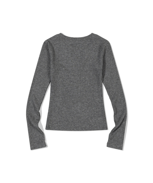 MOAA（モア）の「Henley Rib Knit Top (GRAY)（ニット/セーター・レディース・その他・SMALL/MEDIUM）」の3枚目の写真