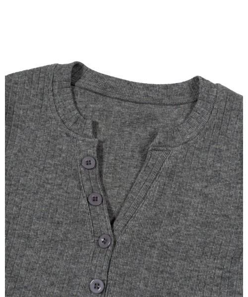 MOAA（モア）の「Henley Rib Knit Top (GRAY)（ニット/セーター・レディース・その他・SMALL/MEDIUM）」の4枚目の写真