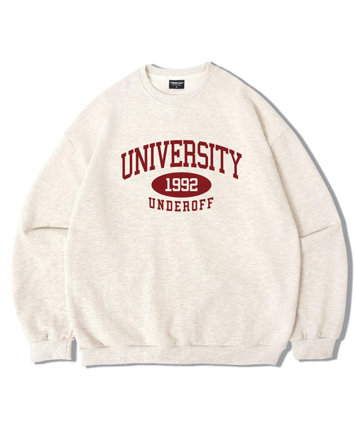 UNDEROFF(アンダーオフ)の「アセンティックリラックスドユニバーシティマンツーマンスウェットオートミール(スウェット・レディース・オートミール・MEDIUM/LARGE/X-LARGE/SMALL)」の1枚目の写真
